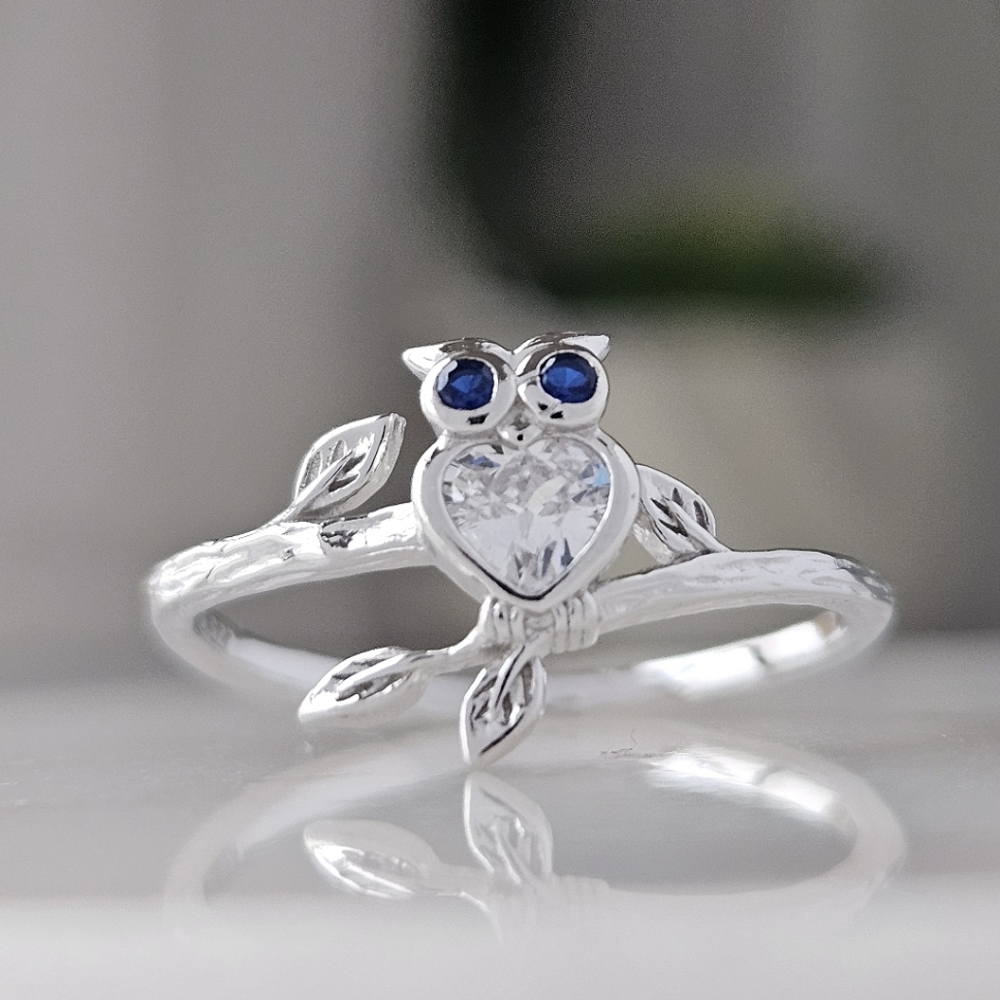 Owl Ring, 925 Sterling Silver Charmed Aroma Size 7